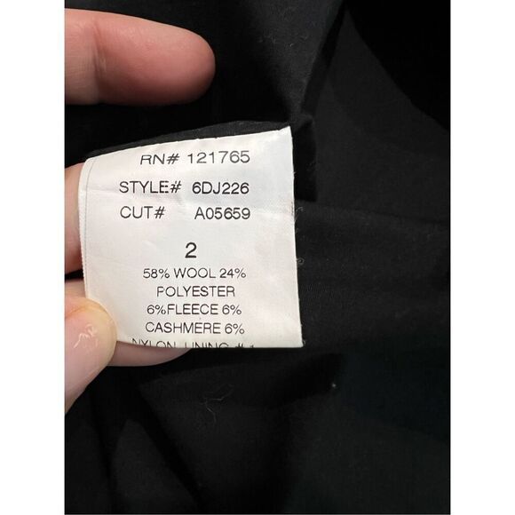 Poleci black coat jacket wool blend size 2 - Picture 6 of 11